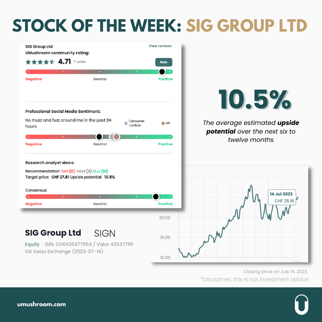 The stock of the week:  SIG: The green packaging solutions from Switzerland